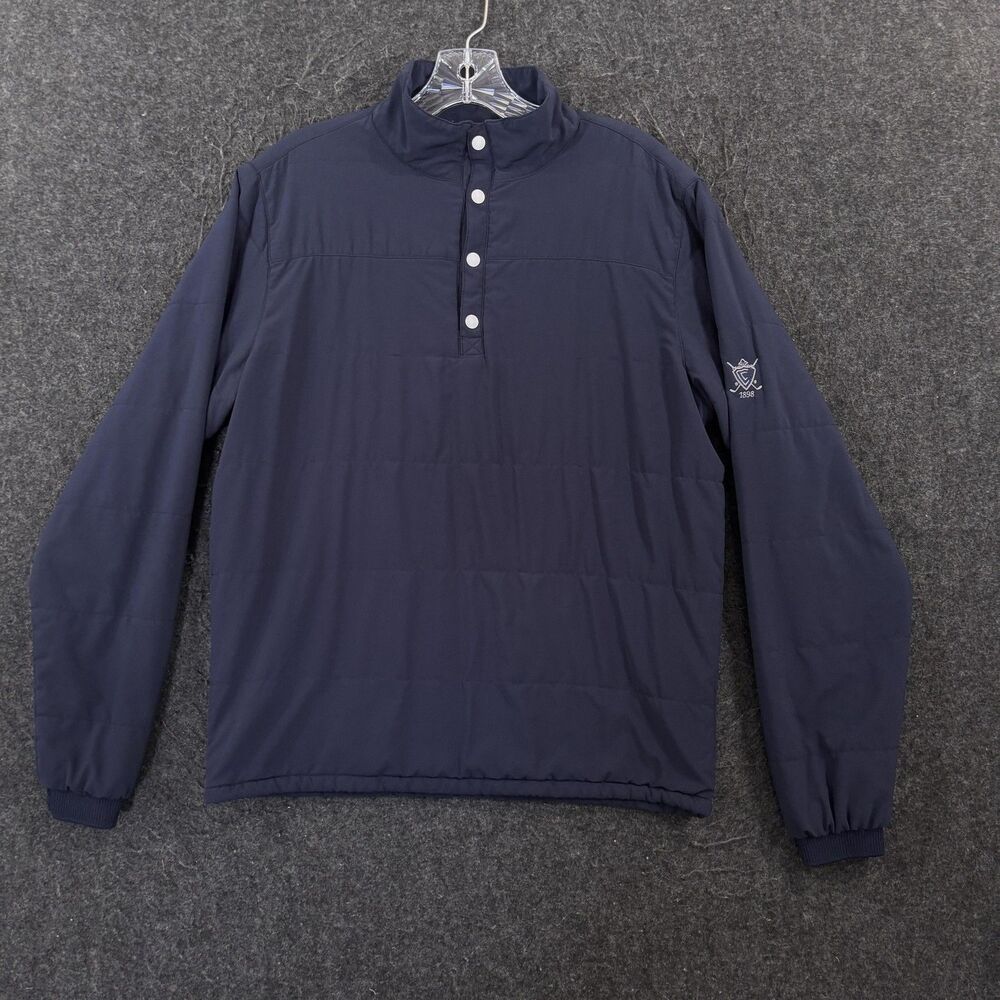 FootJoy Thermal Mid Layer Golf Pullover Men's Small Blue Snap Button Golf